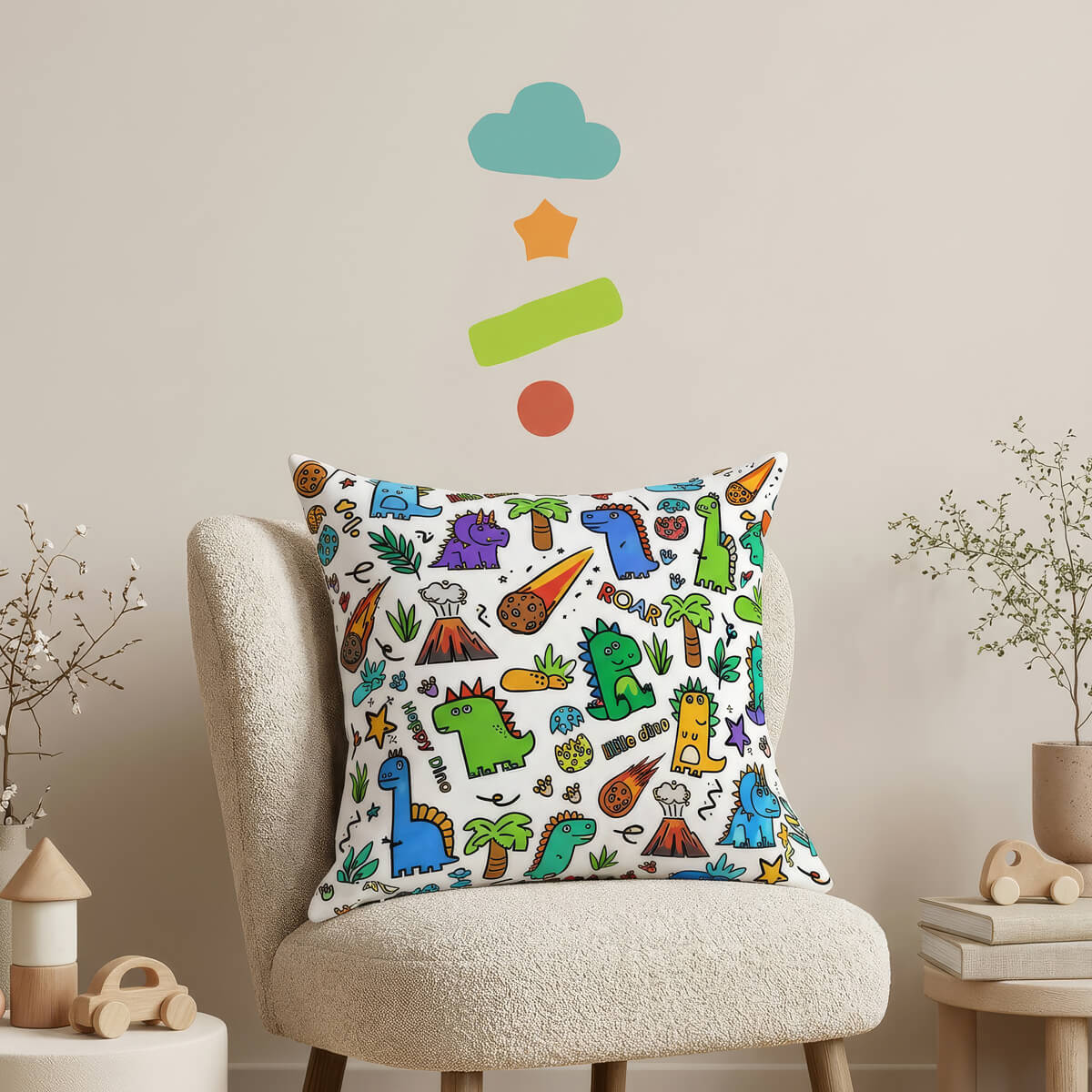 LITTLE DINO WORLD PILLOW CASE