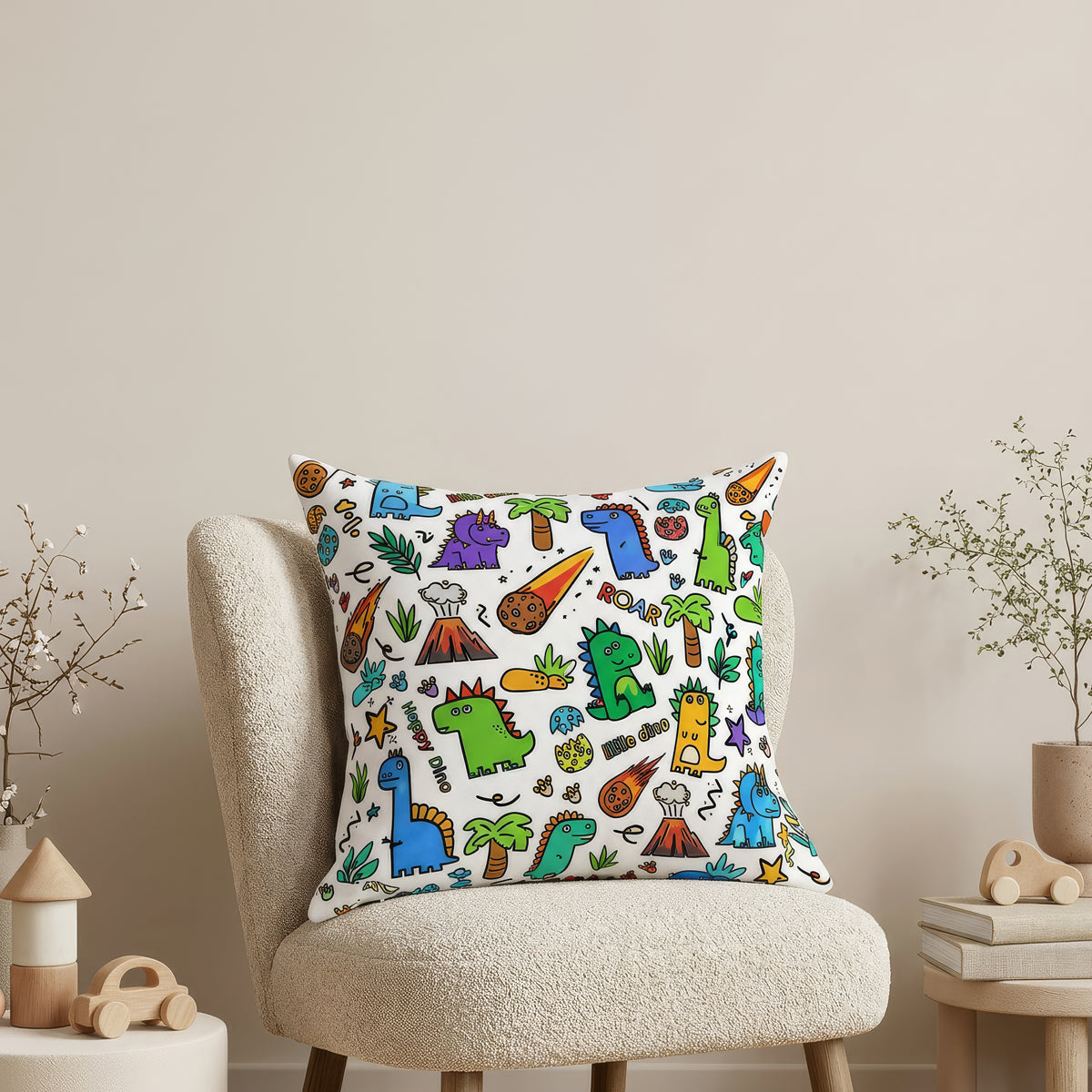 LITTLE DINO WORLD PILLOW CASE